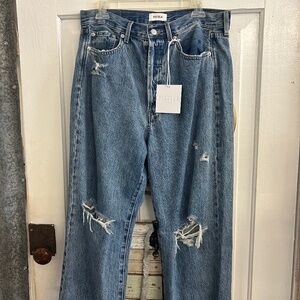 Pistola super high rise cut off straight leg jeans
